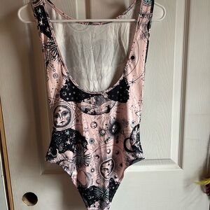 Galaxy print bodysuit, Shein, Size M, pink